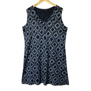 Fresh Produce Women’s Dress 1X Black & Gray A-Line Casual Boho Flowy Vacation